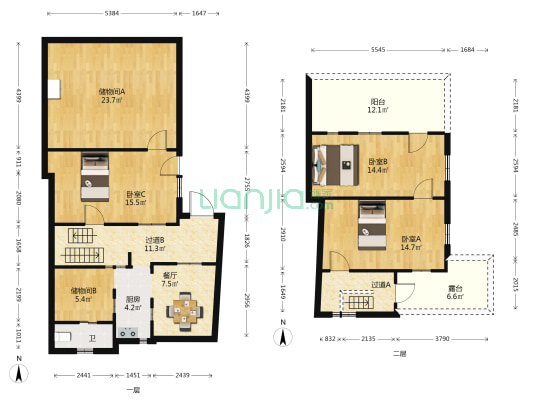 粮道街252号 3室1厅1卫 126平方