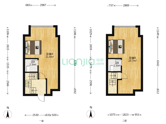 世界城创世界 2室2厅2卫 47平方