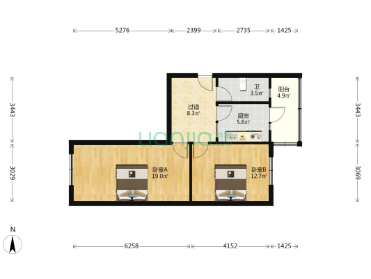 延兴路 2室0厅1卫 66平方