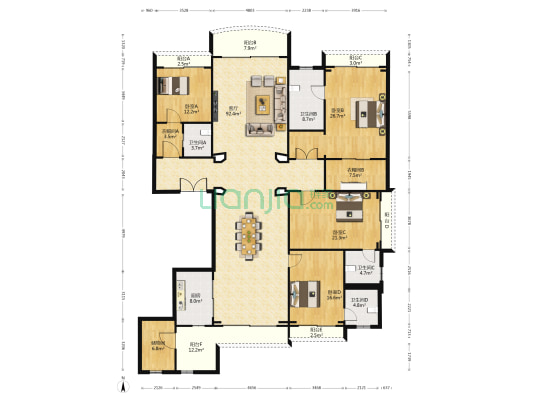 星河湾半岛四期 4室1厅4卫 290平方