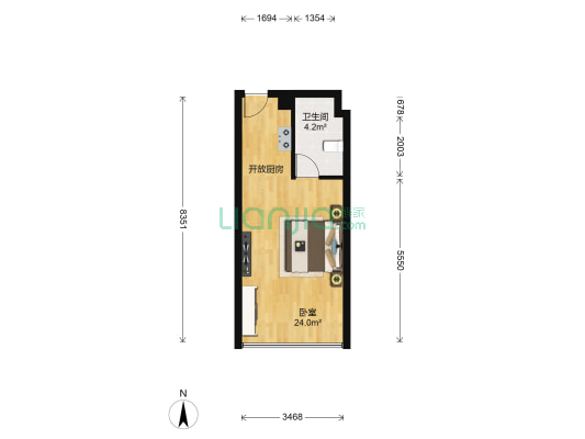 宋都时间国际 1室0厅1卫 39平方