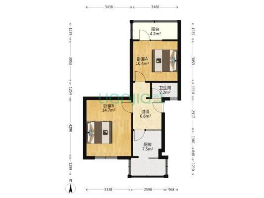 四川省工业贸易学校 2室0厅1卫 52平方