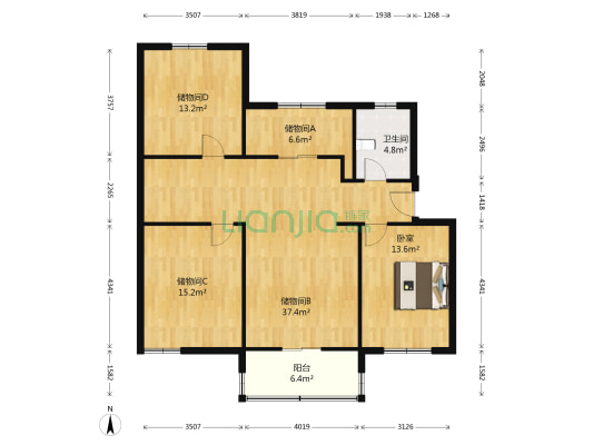 咏春花苑 1室0厅1卫 101平方