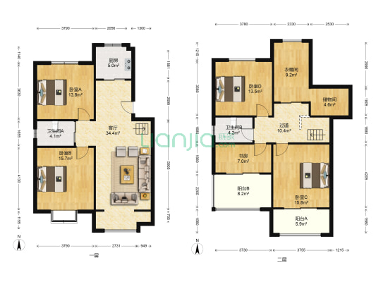 丽江苑 5室1厅2卫 151平方
