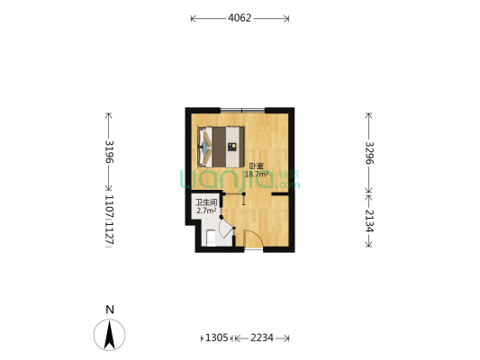 景澜广场 1室0厅1卫 32平方