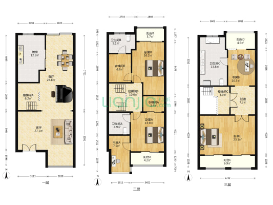 锦绣江南五期(别墅) 5室2厅3卫 193平方