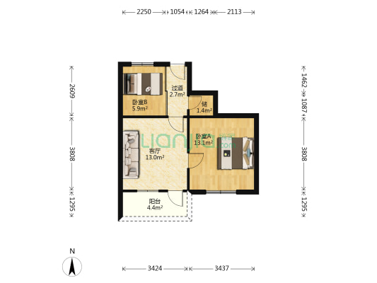纺工新村 2室1厅0卫 54平方
