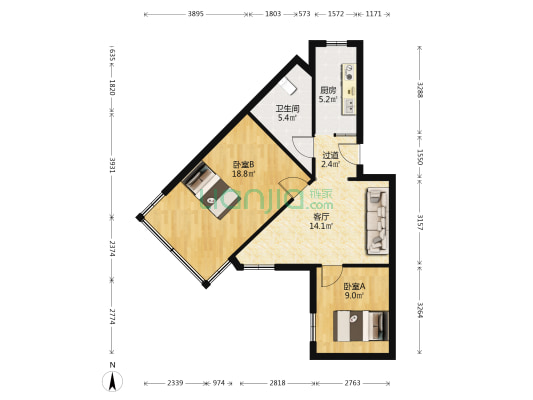 长征桥路42号 2室1厅1卫 67平方