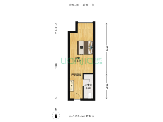 国运壹号公寓 1室0厅1卫 37平方
