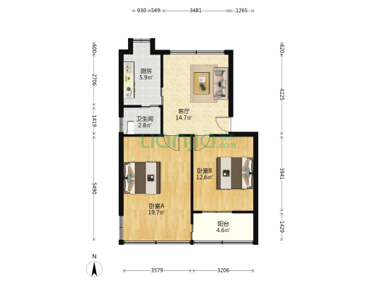 江电小区 2室1厅1卫 70平方