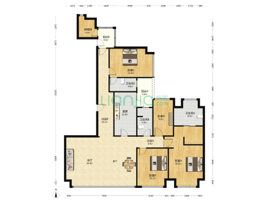 华润深圳湾悦府一期 4室1厅3卫 249平方