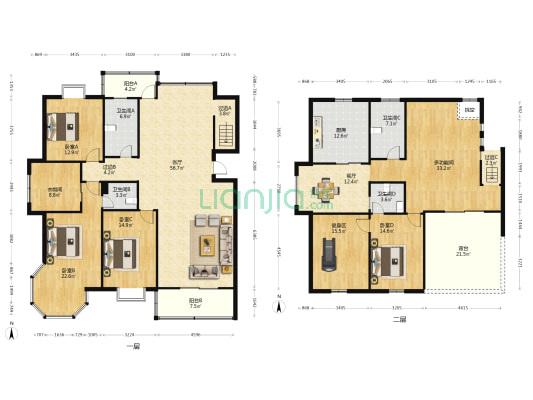 越秀花园 5室2厅4卫 252平方