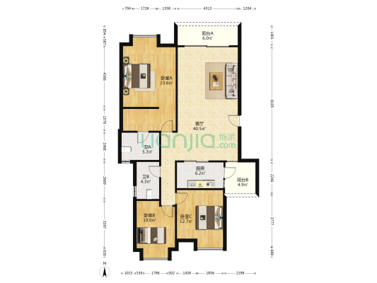 筑境100 3室1厅2卫 131平方