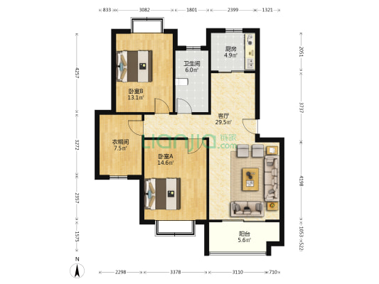 太湖村 2室1厅1卫 101平方