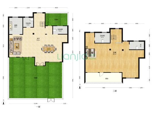 香樟公馆项目 1室1厅4卫 227平方