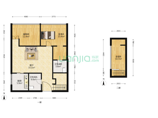 茂御居 2室1厅2卫 117平方