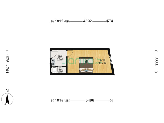 恒盛里 1室0厅1卫 24平方