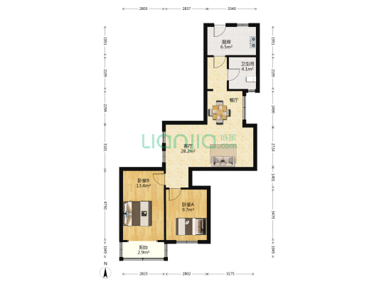 市益大楼 2室1厅1卫 107平方