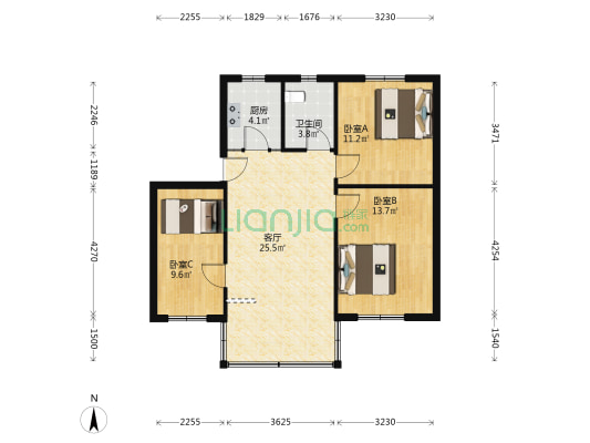 琴湖新村五区 3室1厅1卫 81平方