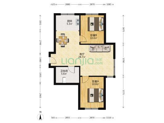 红光秀苑 2室1厅1卫 86平方