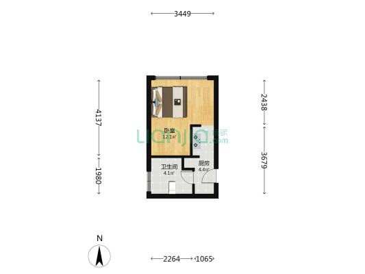 时代金领 1室0厅1卫 31平方