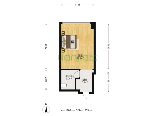 融侨融寓 1室0厅1卫 62平方