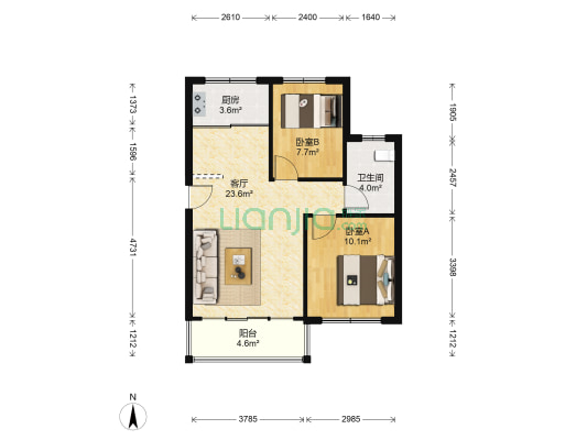 聚鑫小区二期 2室1厅1卫 71平方