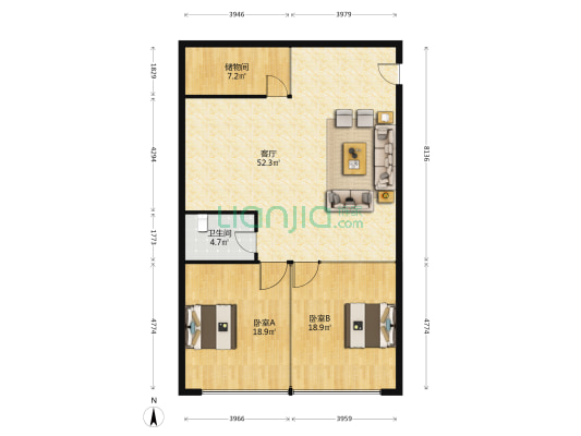 银河大厦 2室1厅1卫 157平方