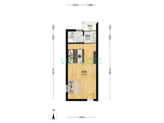 天龙住宅小区 1室0厅1卫 36平方