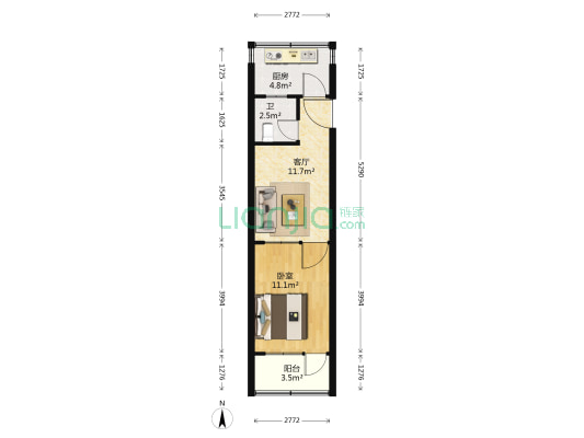 福祥街 1室1厅1卫 50平方