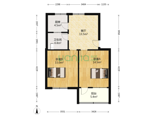 方桥新村 2室1厅1卫 67平方