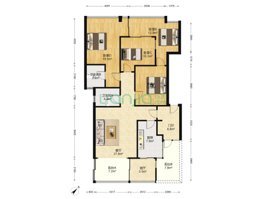 普罗雅庭 4室2厅2卫 146平方