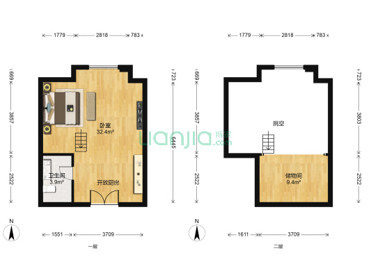 晓春新居 1室0厅1卫 65平方
