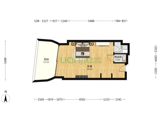 凤凰岛 1室0厅2卫 68平方