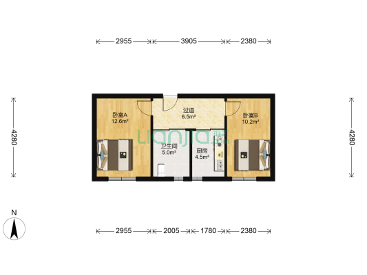 一汽十七街区 2室0厅1卫 61平方