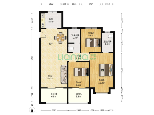融侨·悦府 3室1厅2卫 130平方