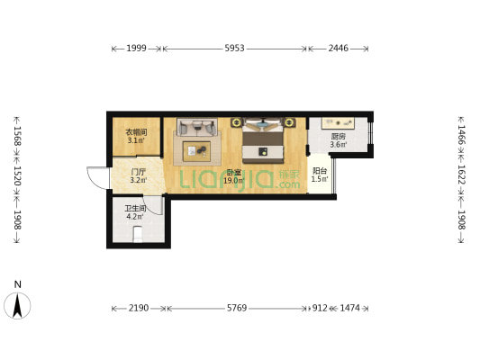 盛龙广场4号地 1室0厅1卫 50平方
