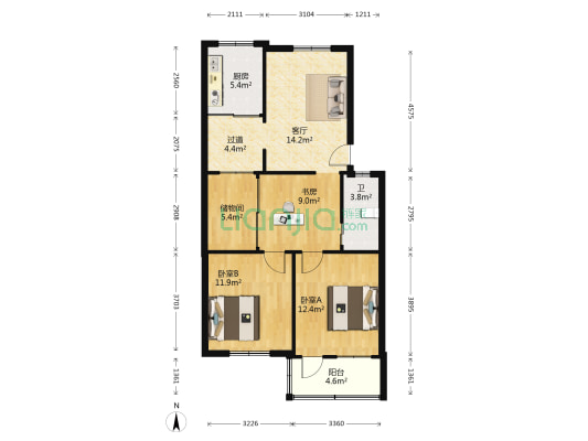 养志新村 3室1厅1卫 85平方