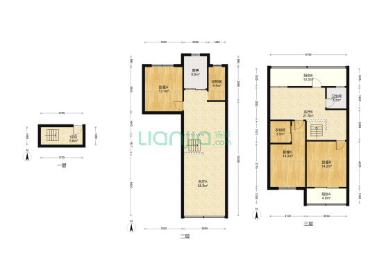 皖宁公寓 3室2厅1卫 162平方