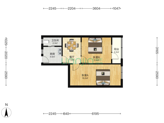 延平路430-440号 2室1厅1卫 59平方