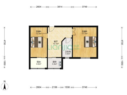 长江新村5号 2室1厅1卫 57平方