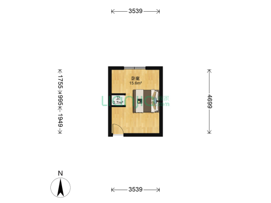 宁山西路 1室0厅1卫 54平方