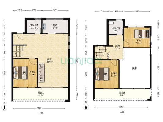祥生湛景金麟府 3室1厅2卫 141平方