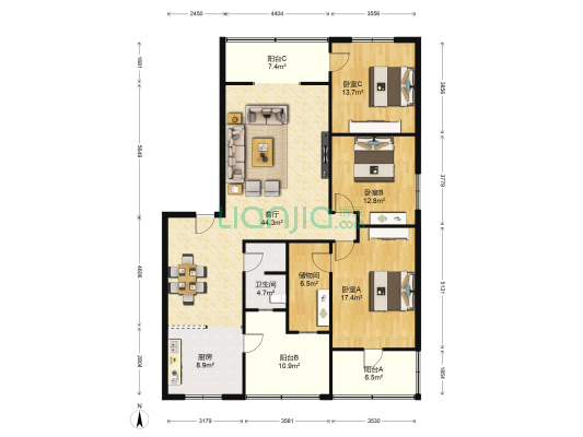 电子路段94号 3室1厅1卫 145平方
