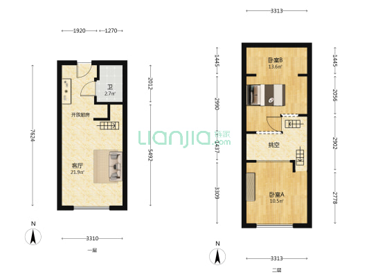长沙五矿广场 2室1厅1卫 40平方