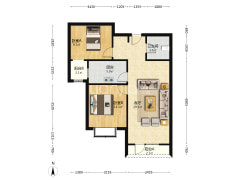 香邑溪谷南向两居 采光好无遮挡 环境好 居住舒适-涿州香邑溪谷户型图
