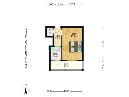 花城里 1室0厅1卫 29平方