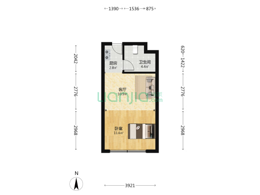 九州世贸 1室1厅1卫 45平方