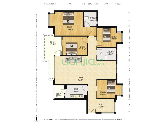 海宁西苑 4室1厅2卫 142平方