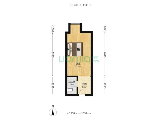 新尚空间大厦 1室0厅1卫 43平方